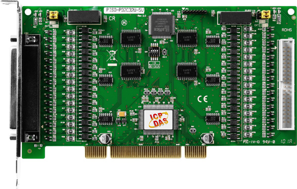 ICP DAS Плата PISO-P32C32U-5V CR Universal PCI, 32-channel Optically Isolated Digital Input (Logic High: 5~12 V) and 32-cha