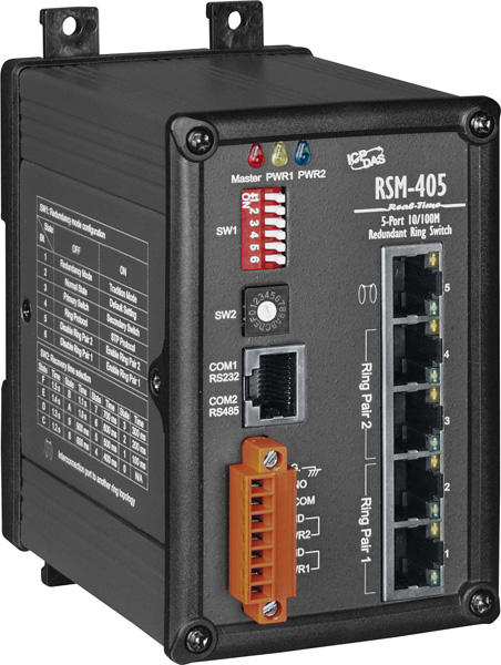 ICP DAS Коммутатор RSM-405 CR Industrial Ethernet Real-time-ring Switch(Metal case)