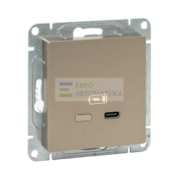 EKF UP1-SOC-USBCF Механизм розетки USB-С, быстрая, шампань Эпика EKF