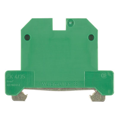 Weidmuller 661160000 EK 4/35 Исполнение: SAK-серия, Клеммы PE, Расчетное сечение: 4 мм.кв, Винтовое соединение, зеленый/желтый, Непосредственный монтаж