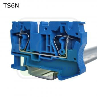 Провенто TS6N Клемма пружинная проходная 2 контакта 6 мм2, синяя