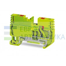TBLOC 8001298084 - Клеммник на DIN-рейку с заземлением (Push-in) 6 мм.кв. (желто-зеленый); PFT 6 E