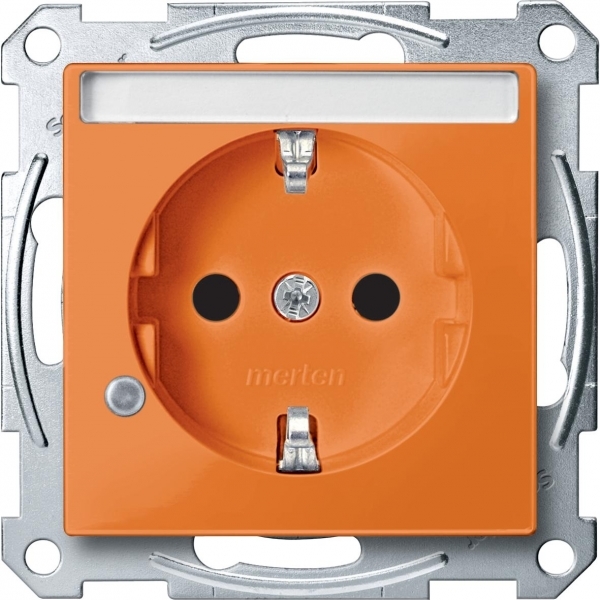 Schneider Electric MTN2303-0302 MERTEN МЕХАНИЗМ роз. д/спец.сетей с полем д/надп.индик,ОРАНЖЕВЫЙ, QF SM