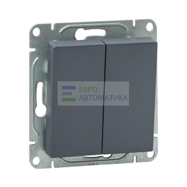 EKF UP1-SWG-22 Механизм выключателя, двухклавишный, перекрёстный, графит Эпика EKF