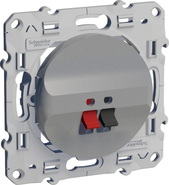 Schneider Electric S53R487 ODACE АУДИОРОЗЕТКА для подключения колонок, АЛЮМИНИЙ