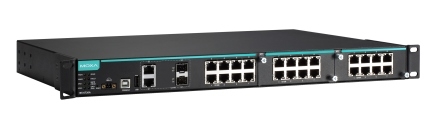 MOXA Шасси коммутатора IKS-6726A-2GTXSFP-24-24-T Modular managed Ethernet switch with 8 10/100BaseT(X) ports, 2 10/100/1000BaseT(X) or 100/1000BaseSFP combo ports, and 2 slots for fast Ethernet modules, front cabling, 2 isolated power supplies (24 VDC), t
