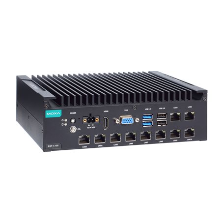 MOXA Компьютер BXP-C100-C7-8L-T Box type, Core i7-1185G7E, 8GB DDR4, COMx2, LANx10, USBx6, DIOx4, VGA+HDMI, 12/24 VDC