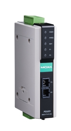 MOXA Преобразователь MGate MB3170I-M-SC-T 1-port advanced Modbus gateway multi-mode fiber port (SC connectors) and 2 KV optical isolation