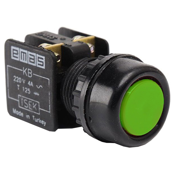 KB34RY Кнопка водозащитная зеленая (1НО)