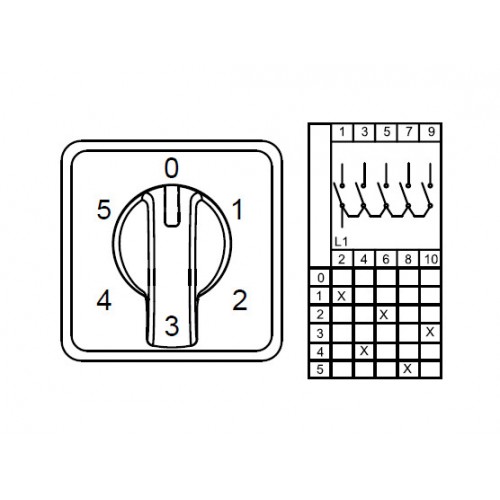 KLEMSAN 800277 CS063110M; Многоступенчатые переключатели - 1 полюс; 0-5 63 A 60°