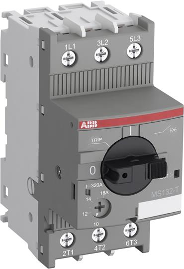 ABB 1SAM340000R1003 Автоматич.выключ. для защиты трансф. MS132-0.4T 100кА с регулир. тепловой защитой 0.25A-0.4А Класс тепл. расцепит. 10