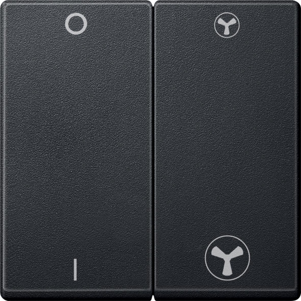 Schneider Electric MTN435014 MERTEN КЛАВИША двойная д/механизма выключателя вентилятора АНТРАЦИТ, SM