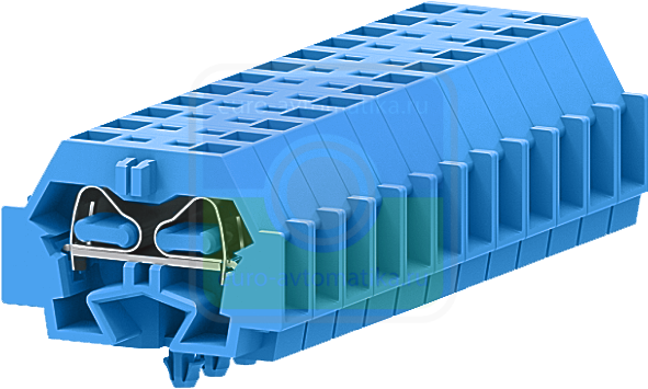 SUPU 242314 Клемма TB 1-1 с бок. подключ. с защелк. ножками, синяя