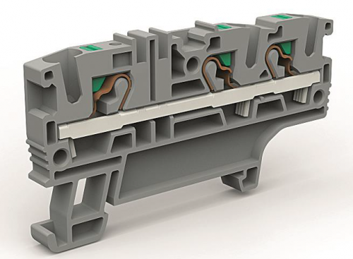 DKC ZEFC410GR Проходная клемма 3 точки подключения на 4 кв.мм