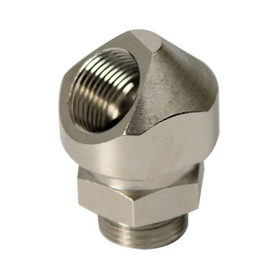 DKC 6028-25G Поворотный адаптер 45° M25x1,5, IP68/IP67, никелированная латунь