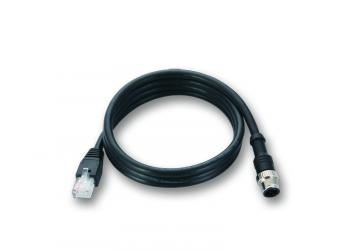 MOXA Кабель CBL-M12MM8PRJ45-BK-100-IP67 1-meter A-coded M12-to-RJ45 Cat-5E UTP Gigabit Ethernet cable, 8-pin male M12 connector, IP67-rated