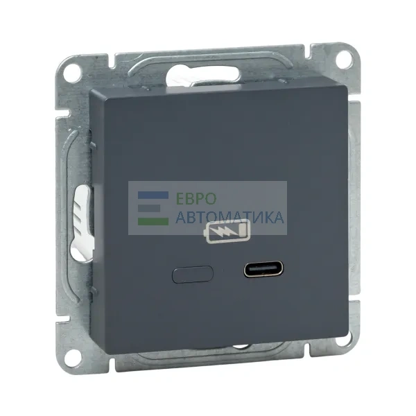 EKF UP1-SOG-USBCF Механизм розетки USB-С, быстрая, графит Эпика EKF