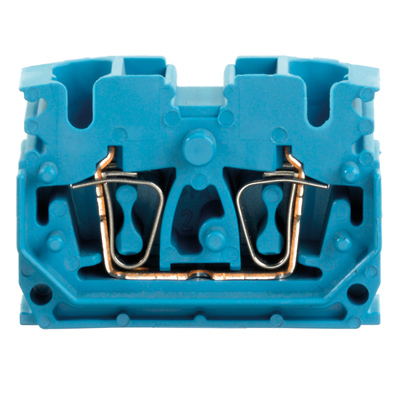 Weidmuller 1704700000 ZDUB 2.5-2/4AN/DB BL Исполнение: Z-серия, Проходная клемма, Расчетное сечение: 2.5 мм.кв, Пружинное соединение, синий, Непосредственный монтаж