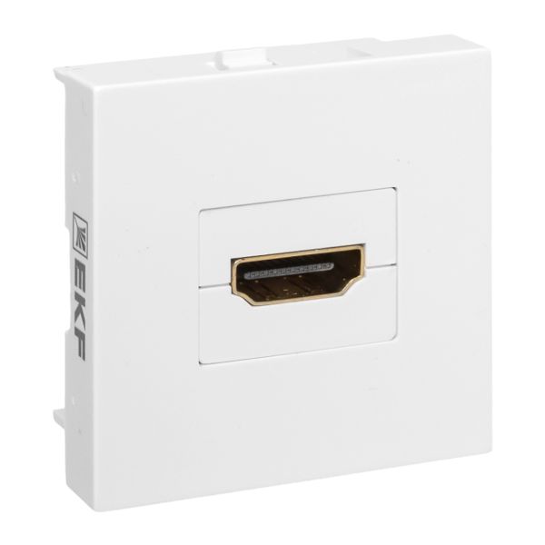 EKF E2MR-21HDMI-10 Розетка HDMI, 2 модуля, 1 гнездо, без индикатора, белая EKF