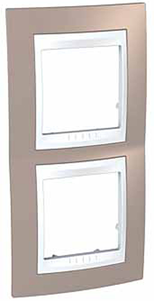 Schneider Electric MGU6.004V.874 UNICA ХАМЕЛЕОН РАМКА 2-постовая, вертикальная, БЕЛЫЙ/ КОРИЧНЕВЫЙ