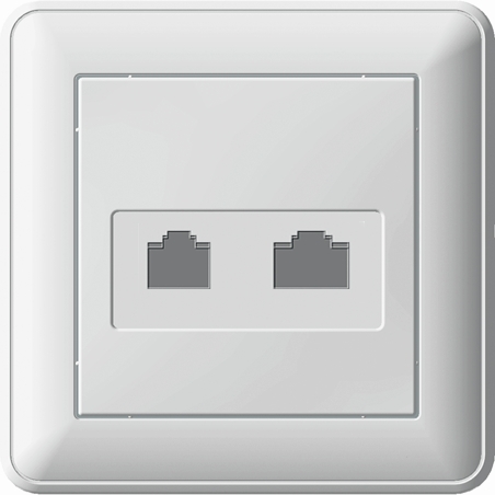 Schneider Electric RSI-251TK5E-28 W59 РОЗЕТКА двойная RJ11+RJ45, 160В, 1А, кат.5E, в сборе, СЛОНОВАЯ КОСТЬ