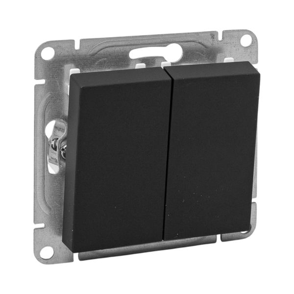 EKF UP1-SWB-20 Механизм выключателя, двухклавишный, чёрный Эпика EKF