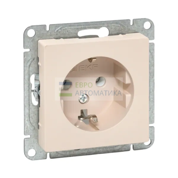 EKF UP1-SOI-110 Механизм розетки, 16А, с заземлением, без шторок, кремовый Эпика EKF