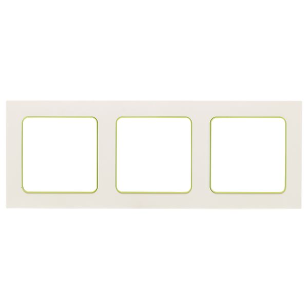 EKF EAM-G-302-10 Стокгольм Рамка 3-местная белая с линией цвета зеленый EKF PROxima