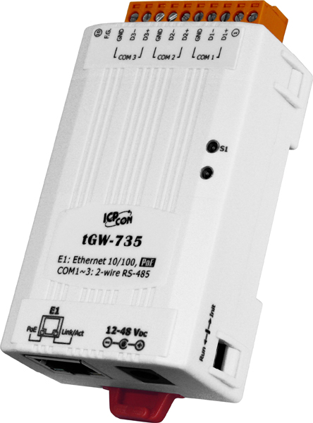 ICP DAS Преобразователь tGW-735 CR Tiny Modbus/TCP to RTU/ASCII gateway with PoE and 3 RS-485 Ports (RoHS) ICP DAS Преобразователь tGW-735 CR Tiny Modbus/TCP to RTU/ASCII gateway with PoE and 3 RS-485 Ports (RoHS)
