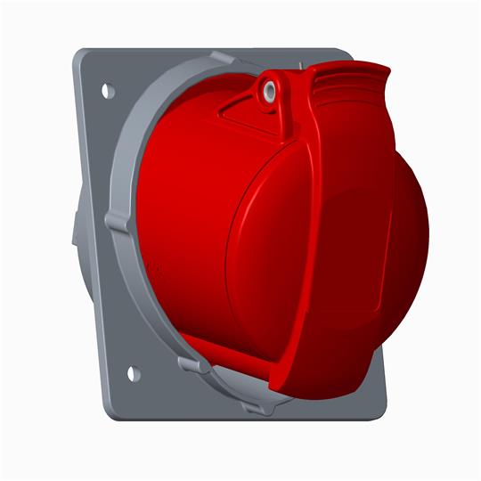 ABB 2CMA170027R1000 Розетка панельная с угловым минимальным фланцем 232RAM6, 32A, 2P+E, IP44, 6ч