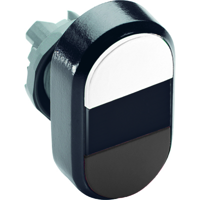 ABB 1SFA611134R1106 Кнопка двойная MPD5-11B (белая/черная) непрозрачная черная линза без текста