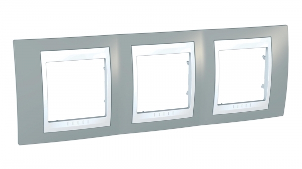 Schneider Electric MGU6.006.865 UNICA ХАМЕЛЕОН РАМКА 3-постовая, горизонтальная, БЕЛЫЙ/ СЕРЫЙ