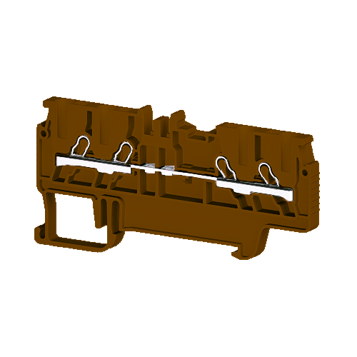KLEMSAN 307028 Клеммник пруж.быстрозажимной (Push in), 4-х выводной, 1,5мм.кв., (коричневый); PYK 1,5MС