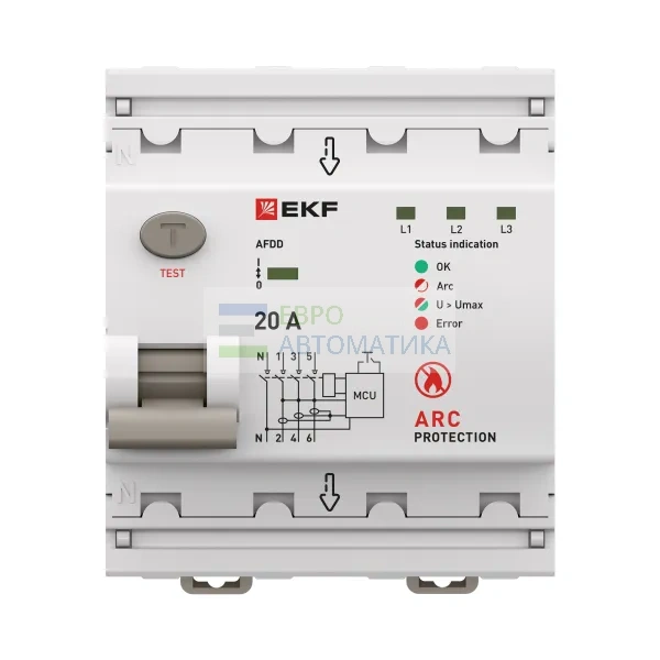 EKF afdd-4-20-pro Устройство защиты от дугового пробоя (УЗДП) 3P+N 20А PROXIMA EKF
