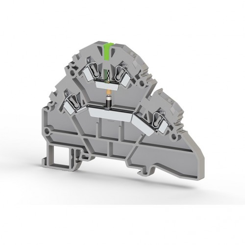 KLEMSAN 316619 Клеммник 2-х ярусный пружинный, 2,5 мм.кв., с индикацией 110 VAC, (серый); YBK2,5-2 FLD 110VAC