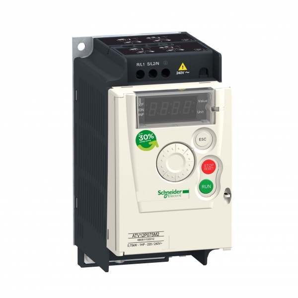 Schneider Electric ATV12P075M2 ПРЕОБР ЧАСТОТЫ ATV12 0.75КВТ 240В 1Ф