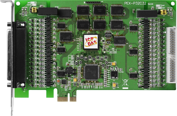 ICP DAS Плата PEX-P32C32 CR PCI Express, 32-channel Optically Isolated Digital Input and 32-channel Optically Isolated Digital Open-collector output Board.(Cu
