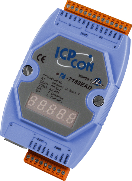 ICP DAS Контроллер I-7188EAD CR Embedded Internet / Ethernet Controller with one Ethernet port, one RS-232 port, One RS-