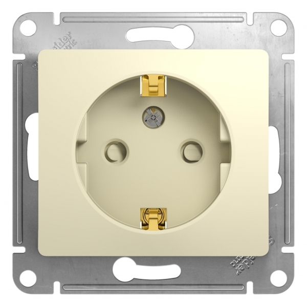 Systeme Electric GSL000245 GLOSSA РОЗЕТКА с заземлением со шторками, 16А, механизм, БЕЖЕВЫЙ