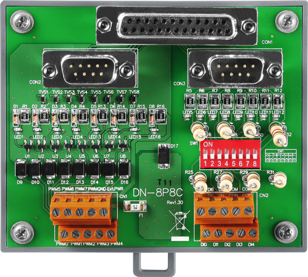 ICP DAS Плата DN-8P8C/S CR 8-channel Digital Output and 8-channel Counter Input Board, including DB-8820 Daughterboard and a CA-2520D Cable