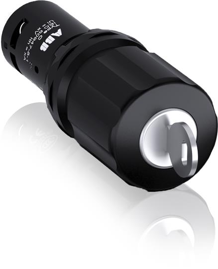 ABB 1SFA619502R1076 Кнопка CE3K1-10B-11 аварийного останова с фиксацией 1НО1НЗ отпускание ключом 30мм чёрная