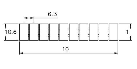 SUPU 306801/121...130 Маркировка клемм серии TU/UK/SUK сеч. 4мм2, шир. 6.2мм2, нумерация 121...130, шт
