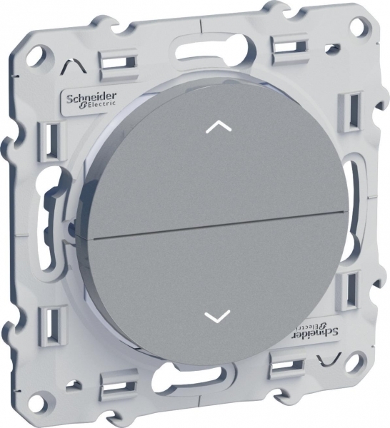 Schneider Electric S53R207 ODACE ВЫКЛЮЧАТЕЛЬ для жалюзи, 2-кнопочный, 3-позиционный, 6 А, сх. 1а, АЛЮМИНИЙ