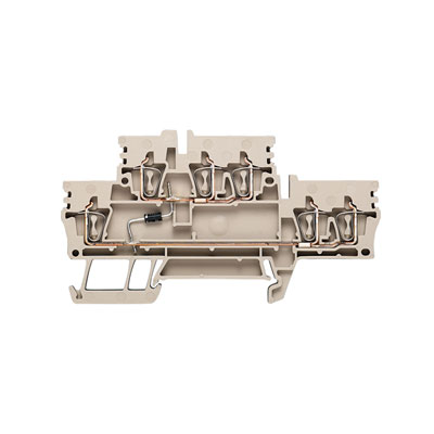 Weidmuller 1924450000 ZDK 2.5/3AN D2 Исполнение: Z-серия, Клемма с электронными компонентами, Двухуровневая клемма, Расчетное сечение: 4 мм.кв, Пружинное соединение, Темно-бежевый