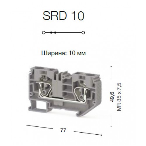 KLEMSAN 312215 Пружинная клемма серии SRD 10 (Черный)