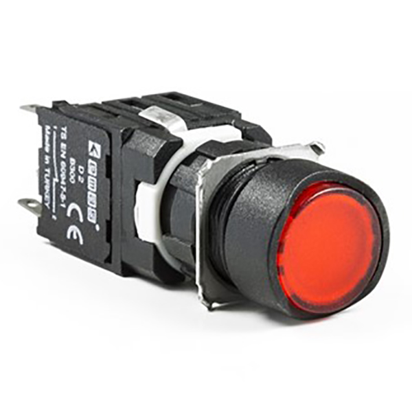 D200YDK Кнопка нажимная, возвратная, круглая, красная (1НЗ)