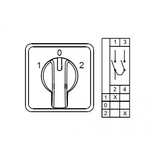 KLEMSAN 800111 CS016051S; Трехпозиционные Переключатели  (1-0-2) ; 1 FAZ 16 A 60°