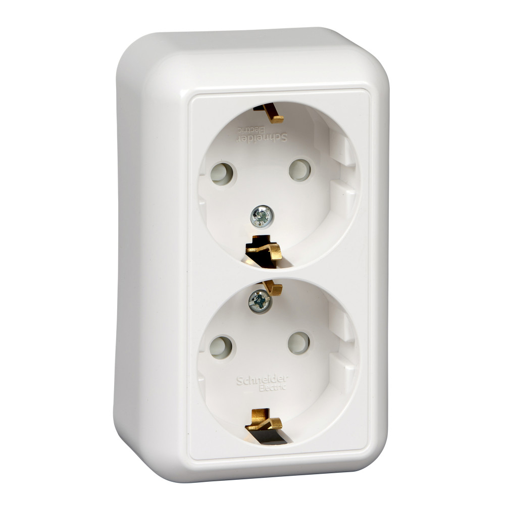 Schneider Electric RA16-214-BI ПРИМА О/У РОЗЕТКА 2-я с заземлением со ...