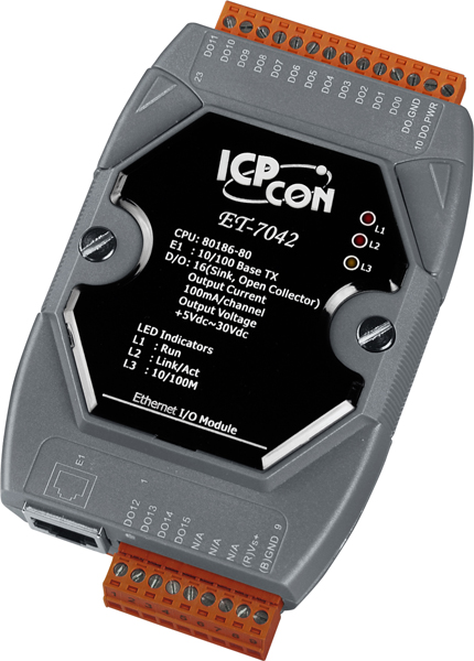 ICP DAS Модуль ET-7042 CR 16-channel Sink Type Open Collector Isolated Digital Output Module (RoHS)