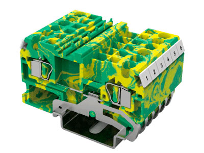 DEGSON 11030000291 WS4-PE-01P-1C-100A(H), Клемма пружинная WS, 4 мм.кв., PE, шт